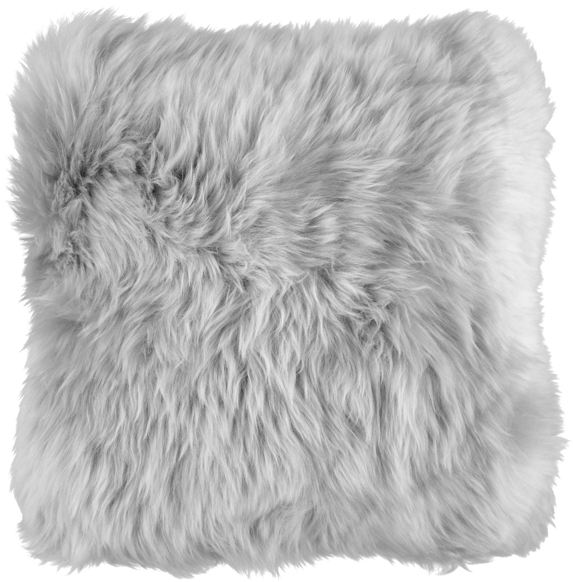 Long Wool Sheepskin Cushion | 50x50 cm Light Grey