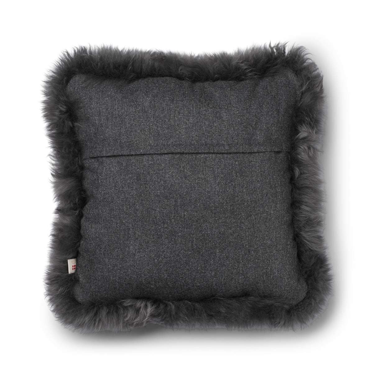 Wool Cushion | LW trim | 52x52 cm Rock/Steel