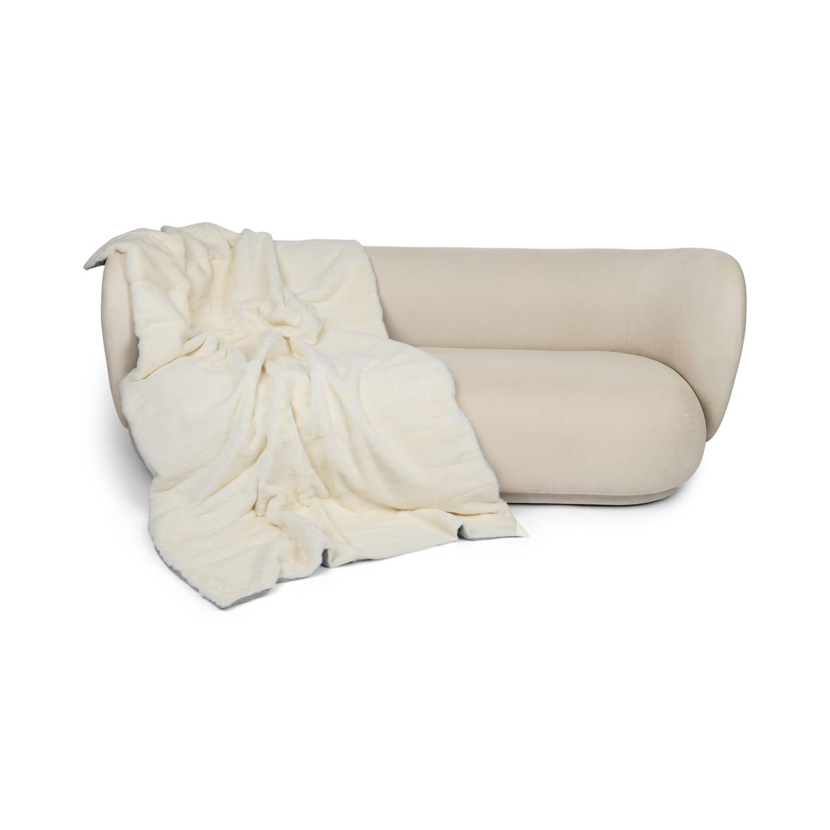 Mink Throw | Cashmere Backing | Pearl | 122x180 cm