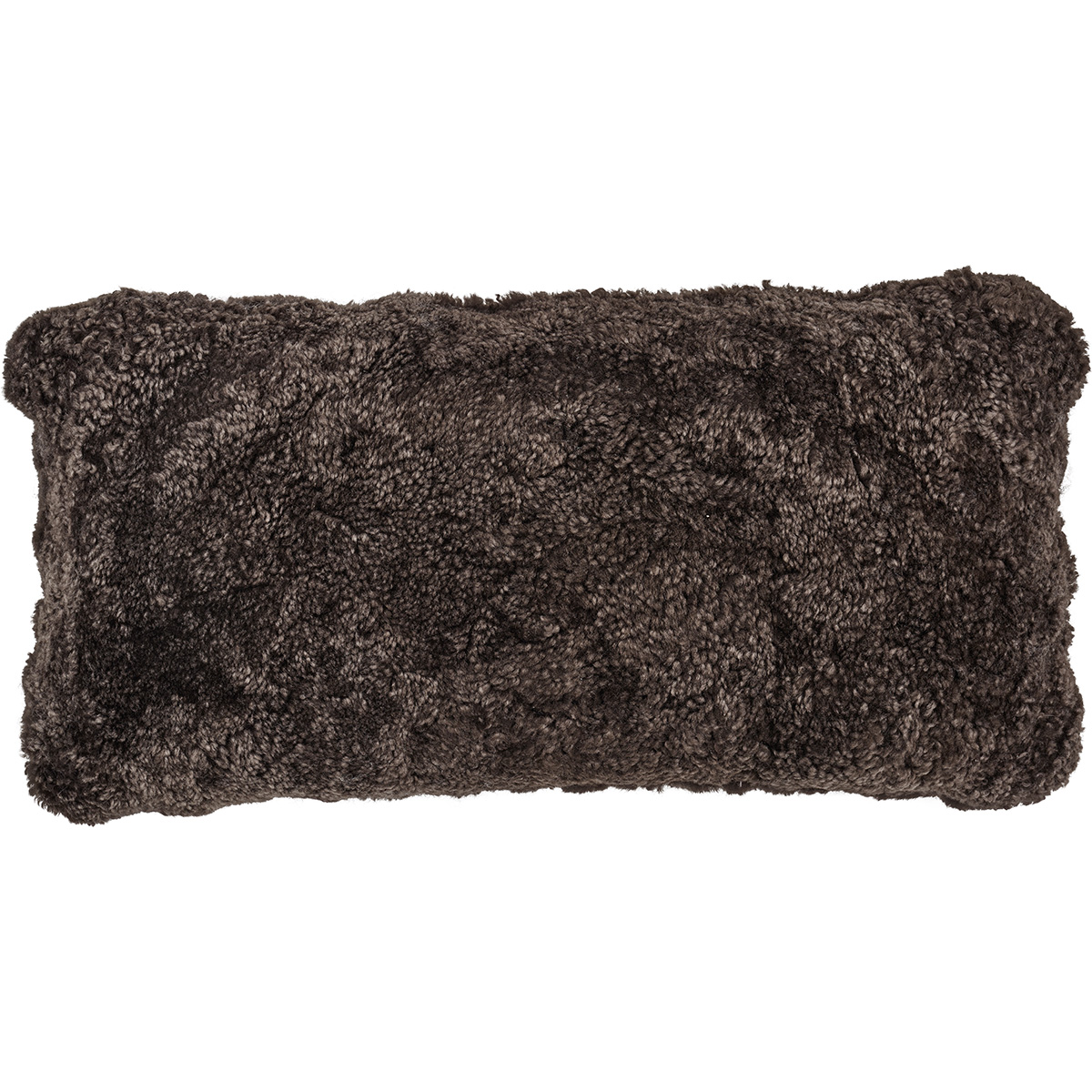 Short Wool Sheepskin Cushion | Doublesided | 30x60 cm Cappuccino