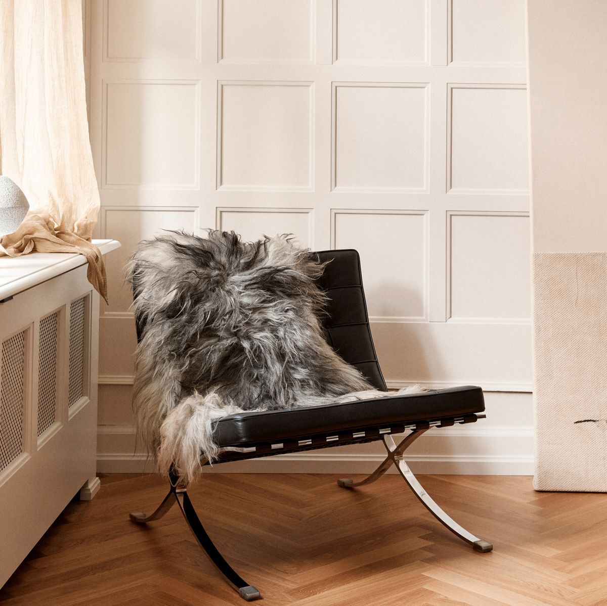 Icelandic Sheepskin | Long Wool | 100-120 cm Natural Grey