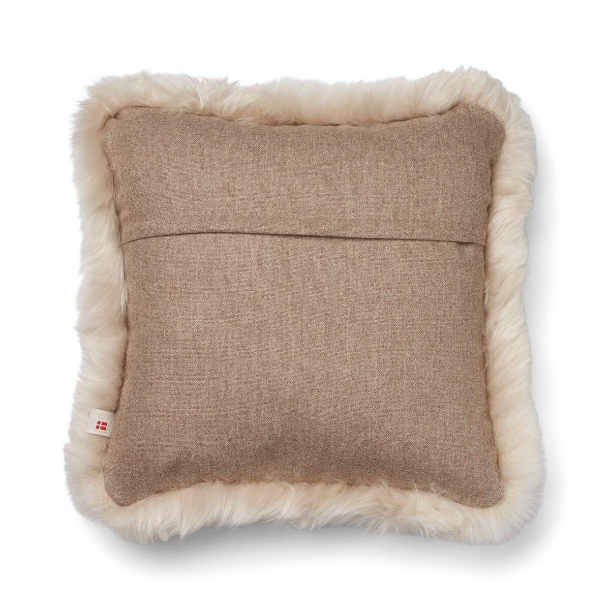 Wool Cushion | Long Wool Trim | 52x52 cm | 34x52 cm Beige/Linen