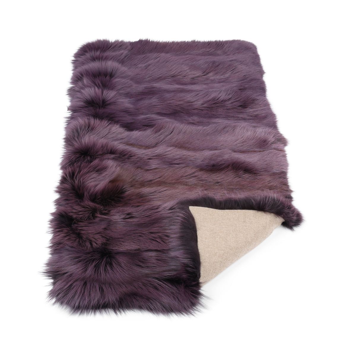 Premium Fox Throw | Cashmere Backing | Purple | 150x70 cm
