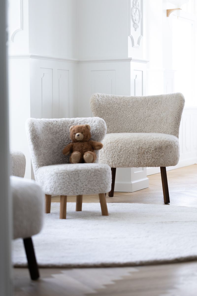 Short Wool Curly Sheepskin Design Rug | ø180 cm