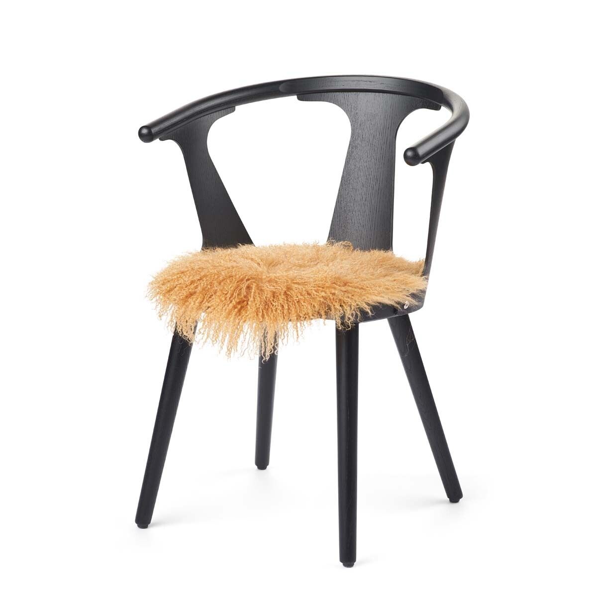 Tibetan Sheepskin Seat Cover | Ø38cm Imperial Yellow