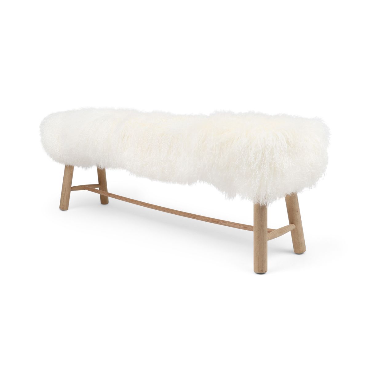 Theo Bench | Tibetan Sheepskin | Oak Legs