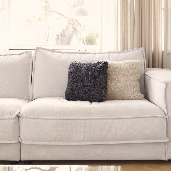 Short-Wool Sheepskin Cushion | Doublesided |  40x40 & 56x56 cm Anthracite