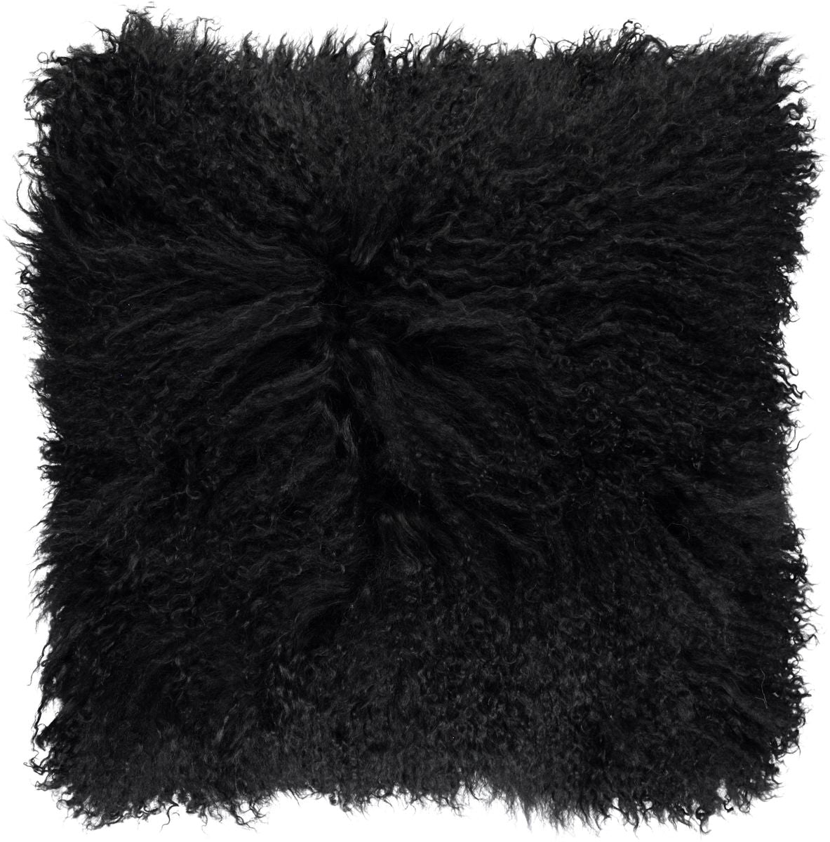 Curly Sheepskin Cushion | Doublesided | 40x40 cm Black