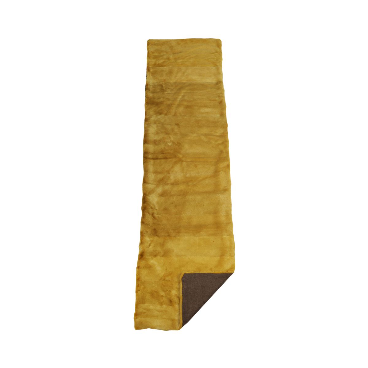 Mink Throw | Cashmere Backing | Mustard Yellow | 53x204 cm