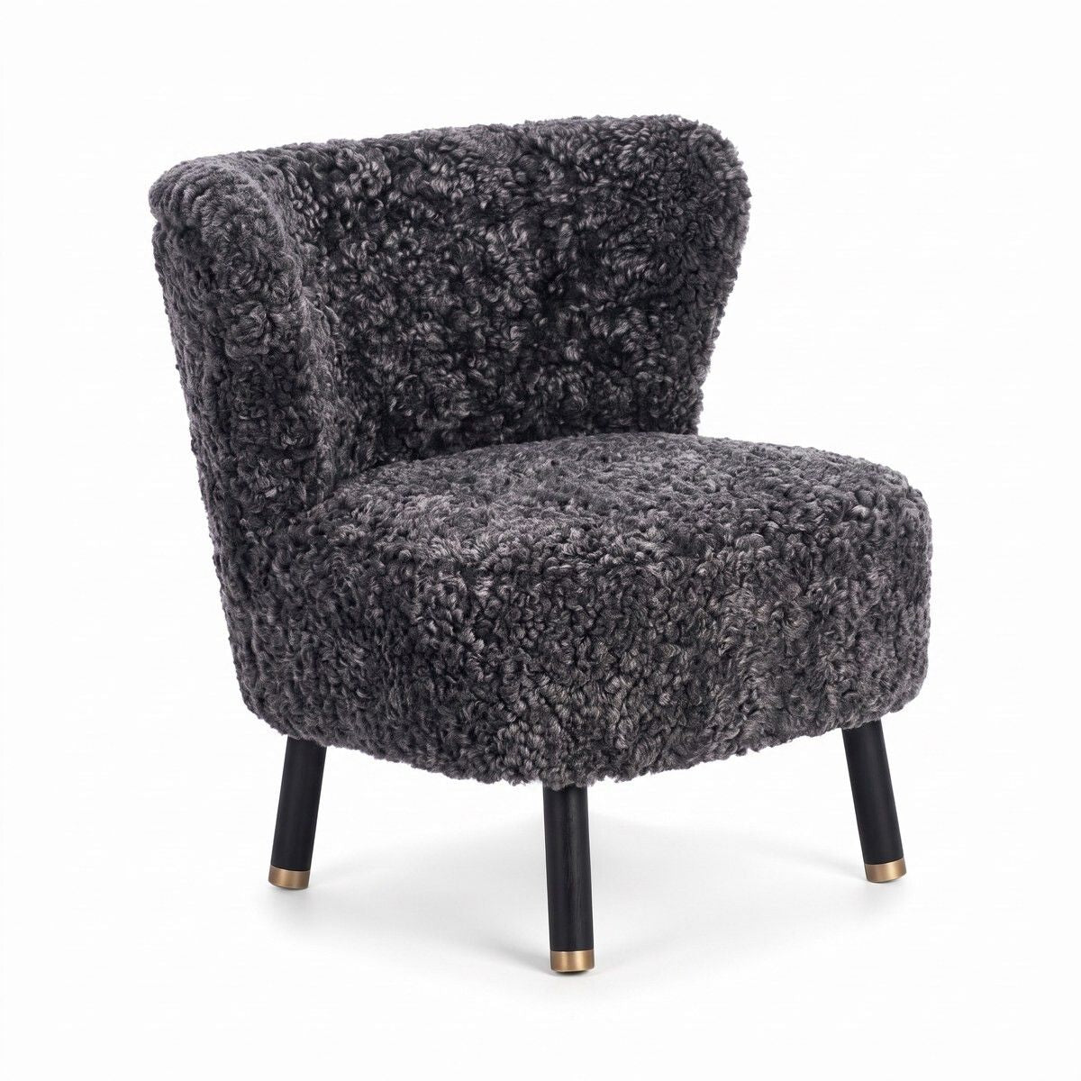 Emil Lounge Chair | Short Wool Anthracite