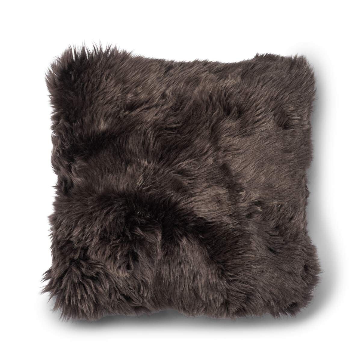 Two-sided Cushion | Long Wool | 52x52 cm Kilberry Fir-Dark Green/Walnut