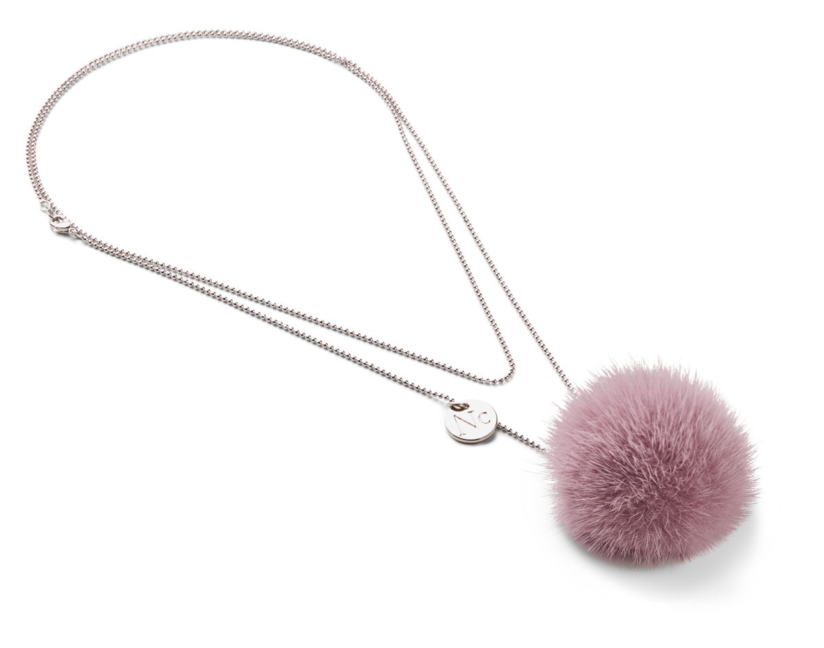 Necklace Pom Pom Light Purple