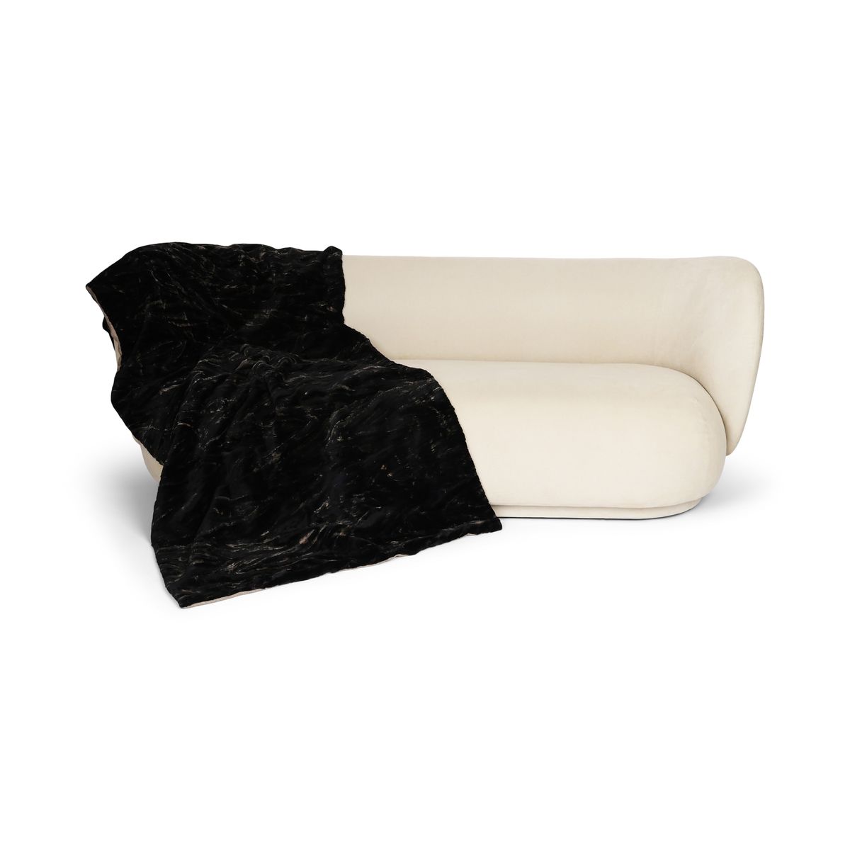 Mink Throw | Cashmere Backing | Blacky | 150x60 cm