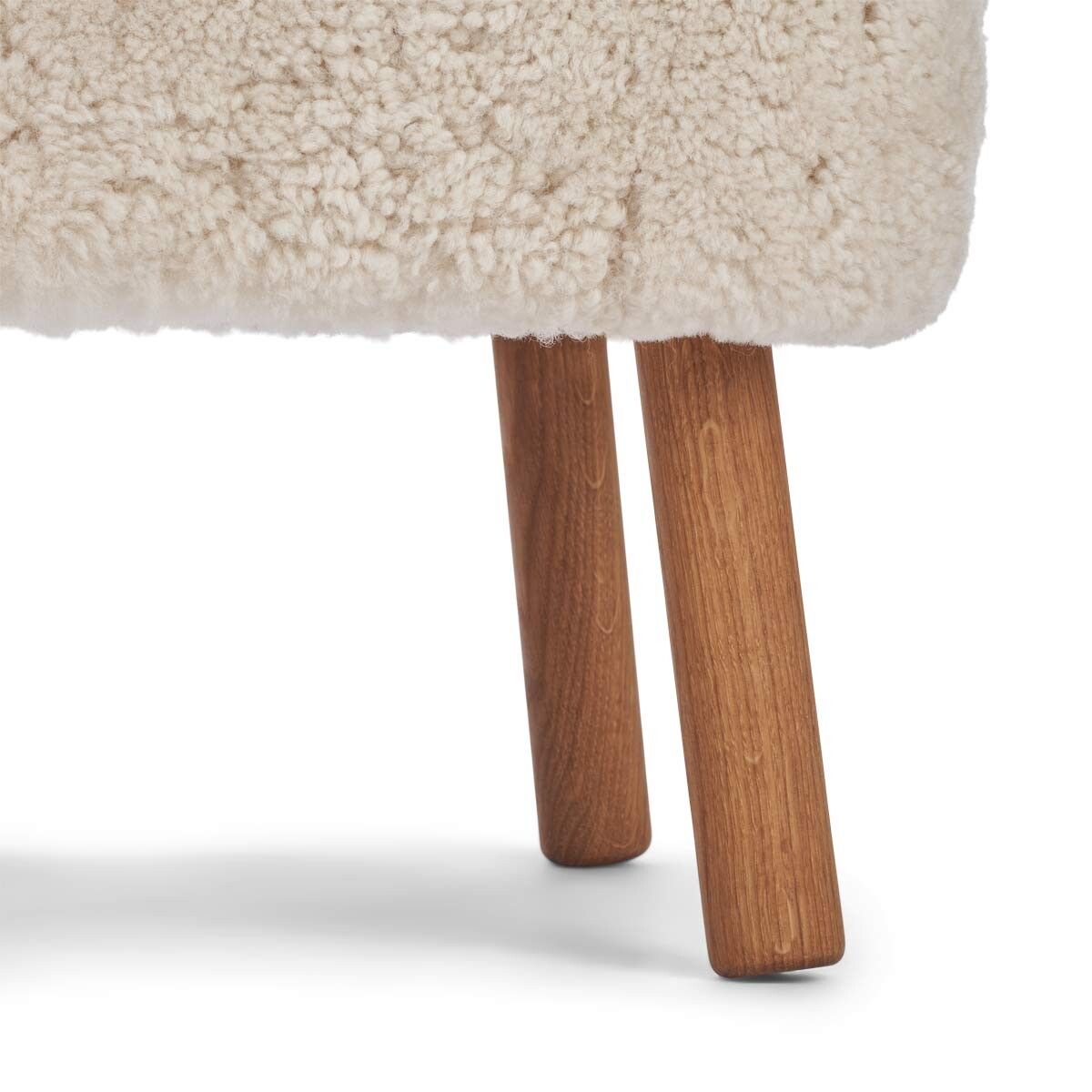 Emil Foot Rest Stool | Short Wool Pearl