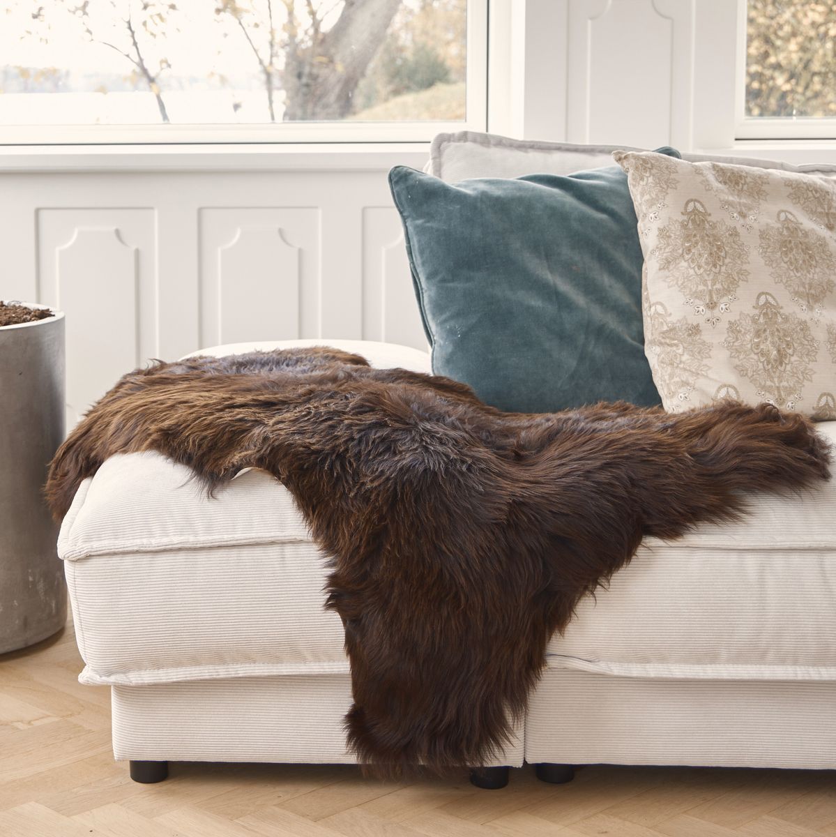 UK Sheepskin | 120+ cm Natural Dark Brown