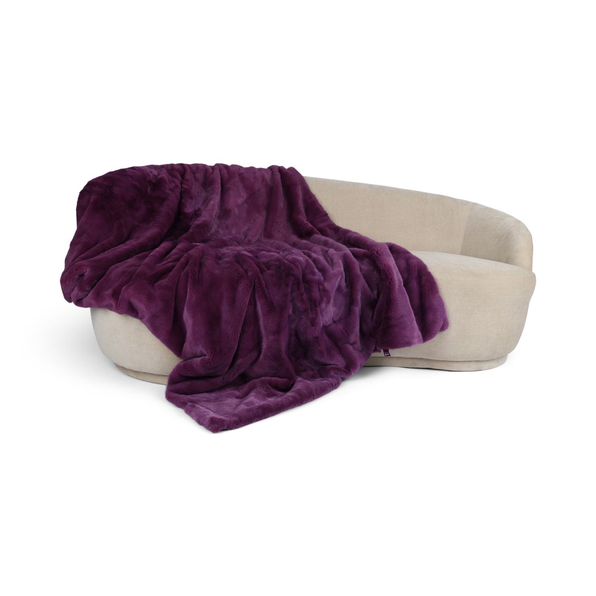 Mink Throw | Cashmere Backing | Purple | 142x194 cm