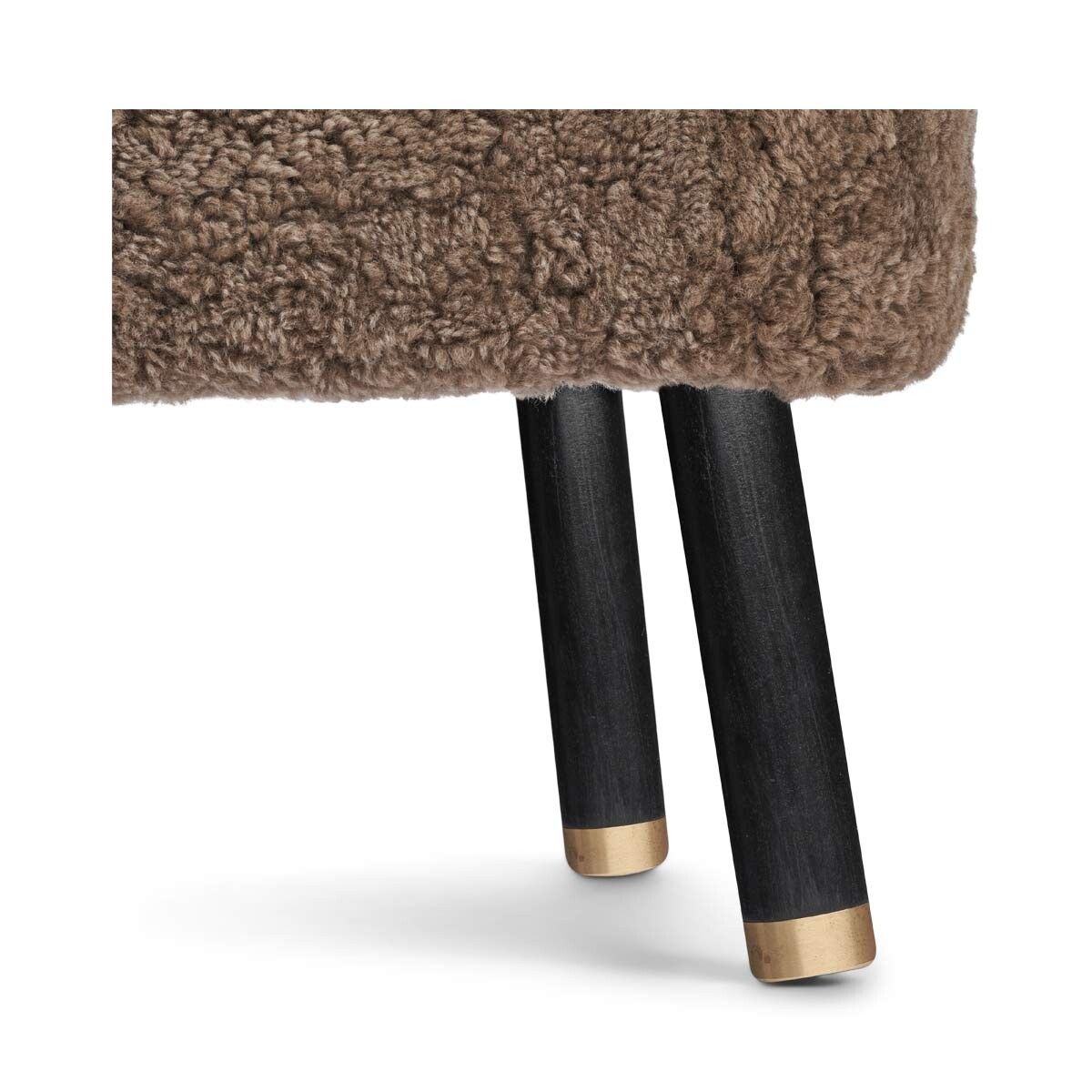 Emil Foot Rest Stool | Short Wool Taupe