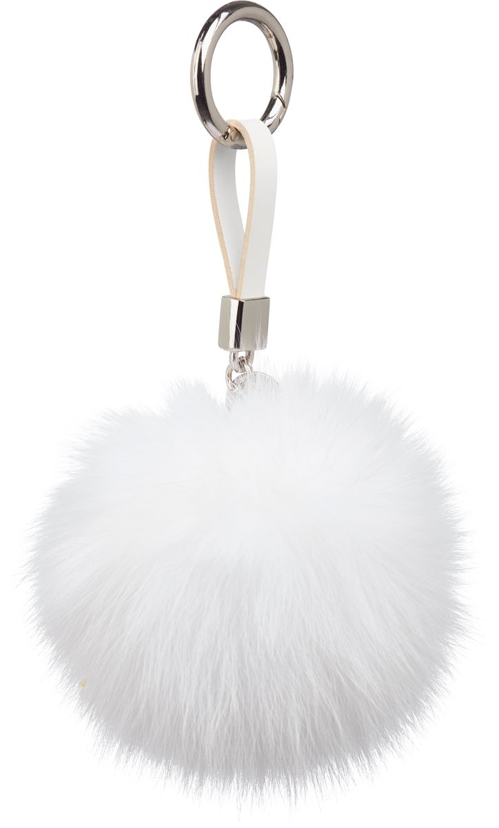 Pom Pom Keyring White