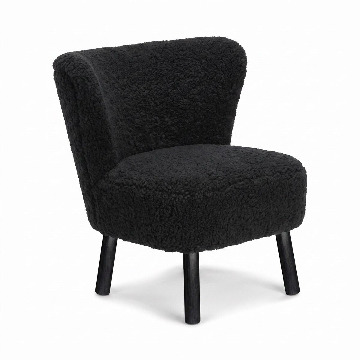 Emily Lounge Chair | Short Wool Black