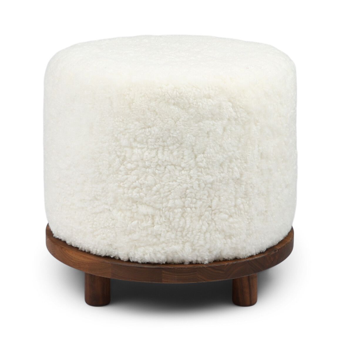 Simon Stool | Short Wool | D46xH42 cm Ivory