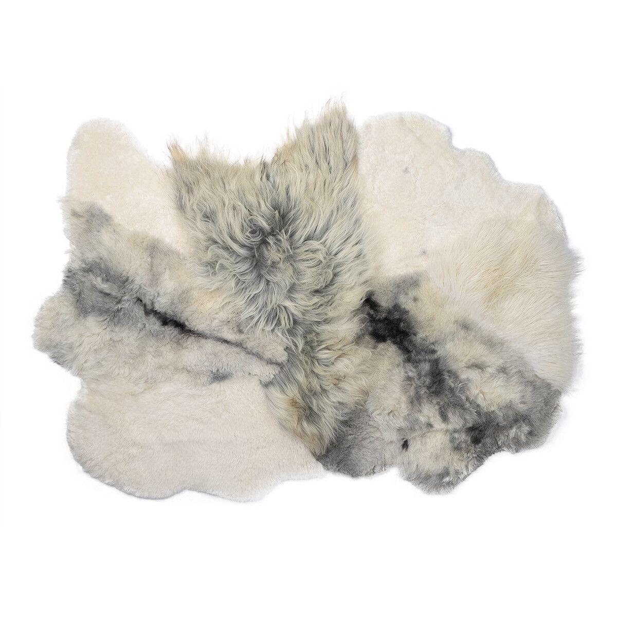 Long Wool / Short Wool Sheepskin Design Rug | 120x180 cm