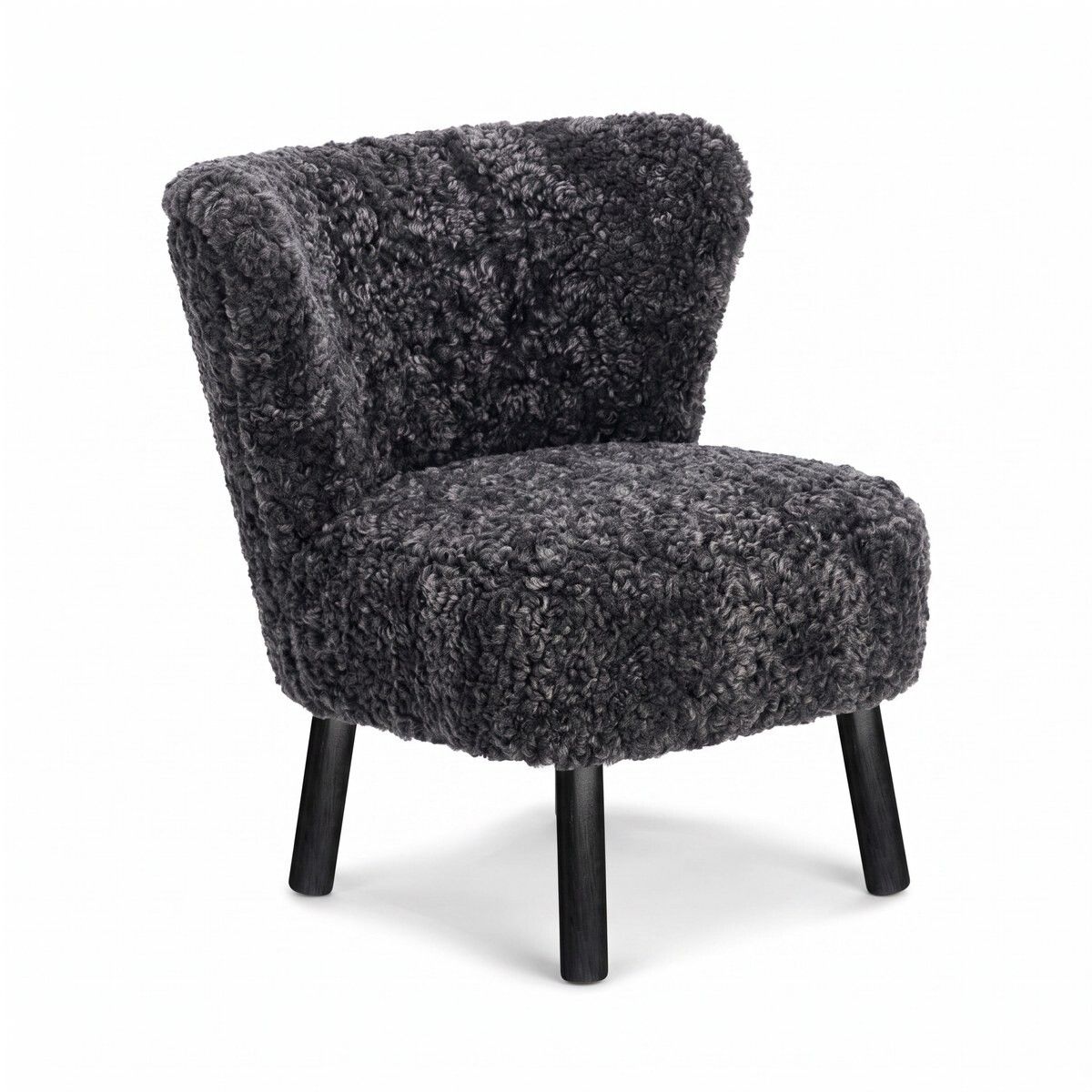Emily Lounge Chair | Short Wool Anthracite