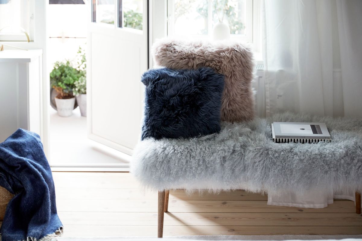 Long-Wool Sheepskin Cushion | Doublesided | New Zealand | 45x45 cm