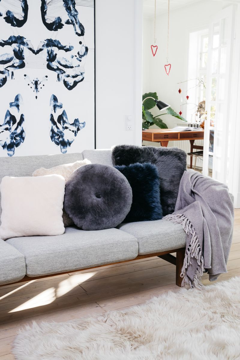 Long-Wool Sheepskin Cushion