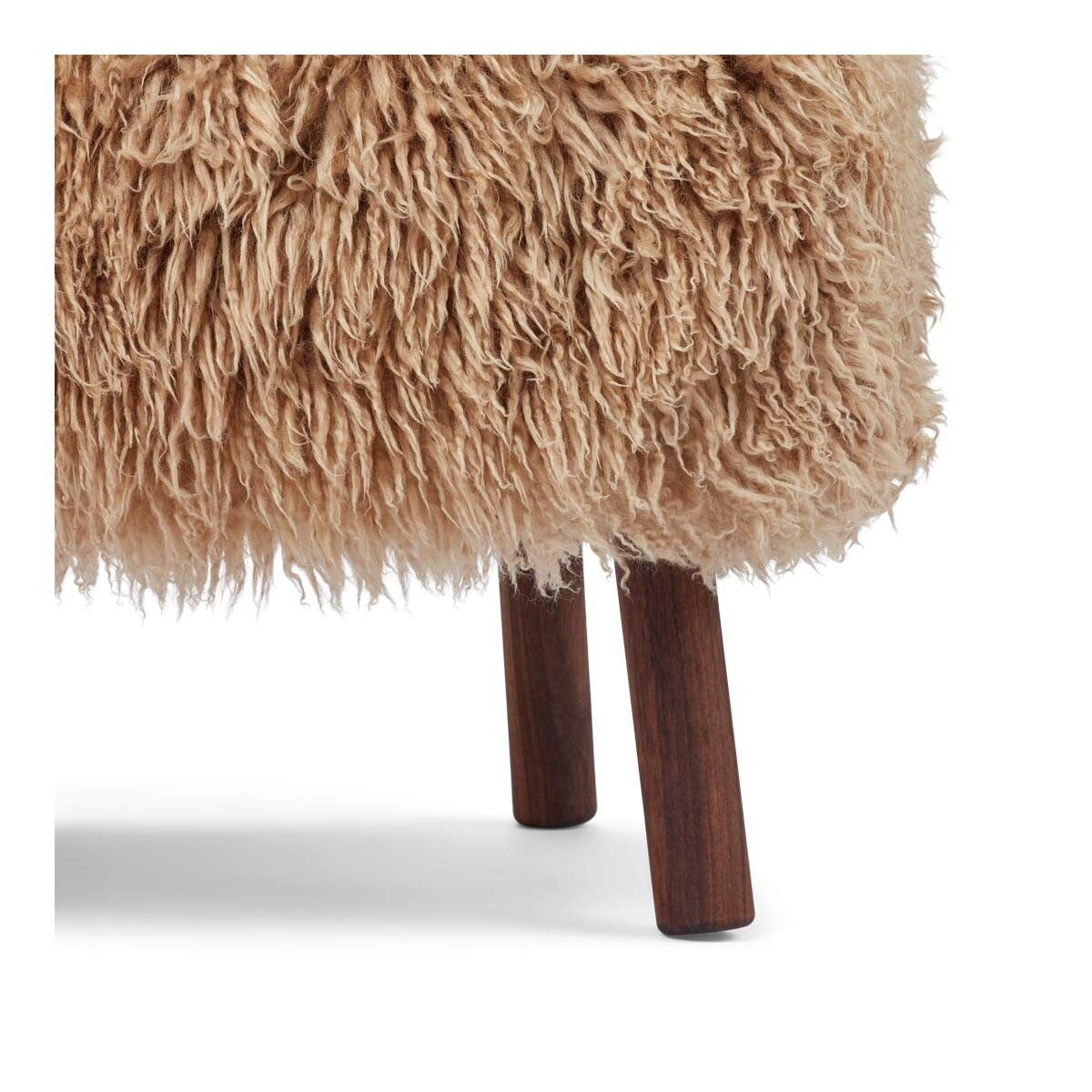 Emil Foot Rest Stool | Long Wool Honey