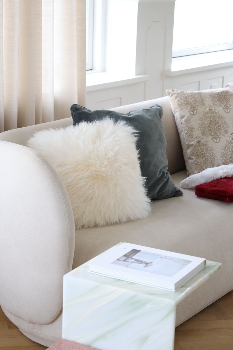 Long-Wool Sheepskin Cushion