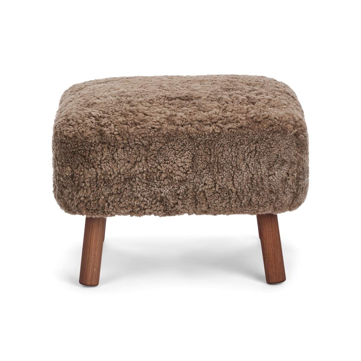 Emily Foot Rest | Short Wool Taupe