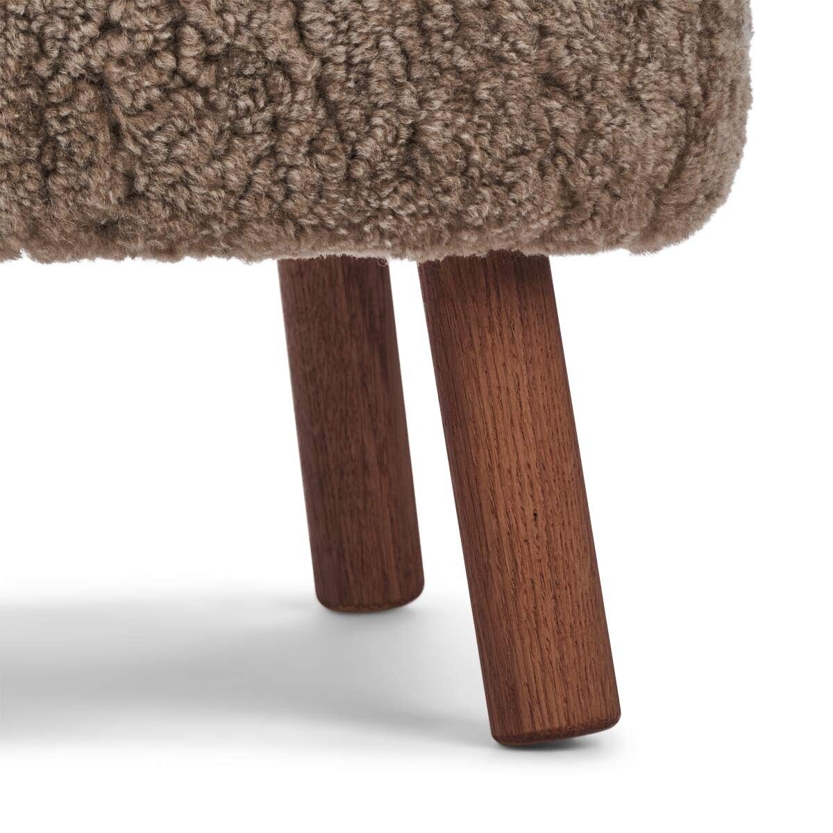 Emily Foot Rest | Short Wool Taupe