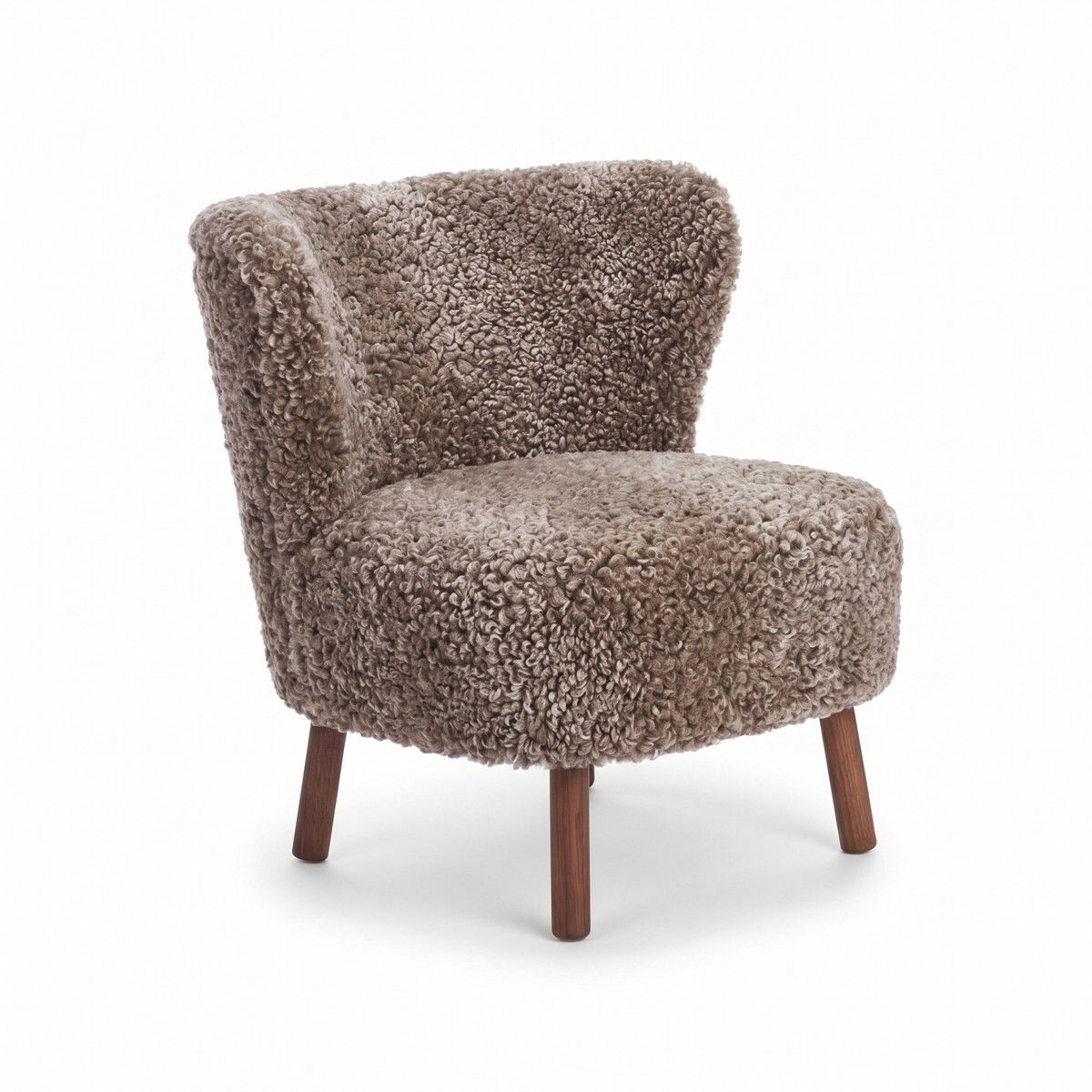 Emil Lounge Chair | Short Wool Cappuccino