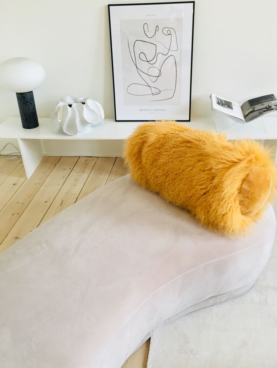 Curly Bolster Cushion | Ø20x52 cm Imperial Yellow