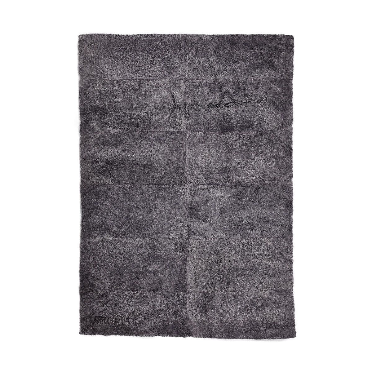 Short Wool Curly Sheepskin Design Rug Anthracite