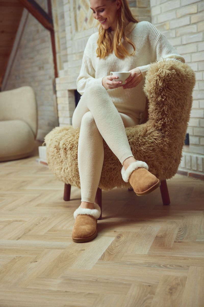 Hard Sole Slipper Chestnut