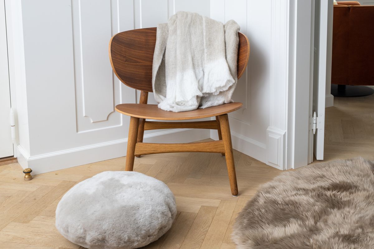 Long Wool Sheepskin Design Rug | ø180 cm