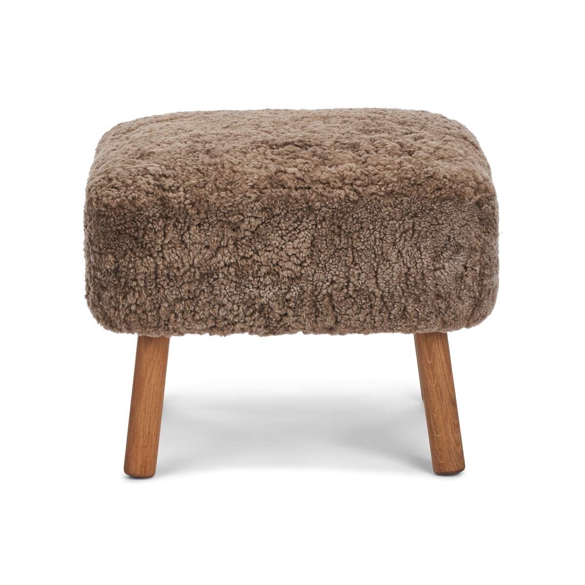 Emil Foot Rest Stool | Short Wool Taupe