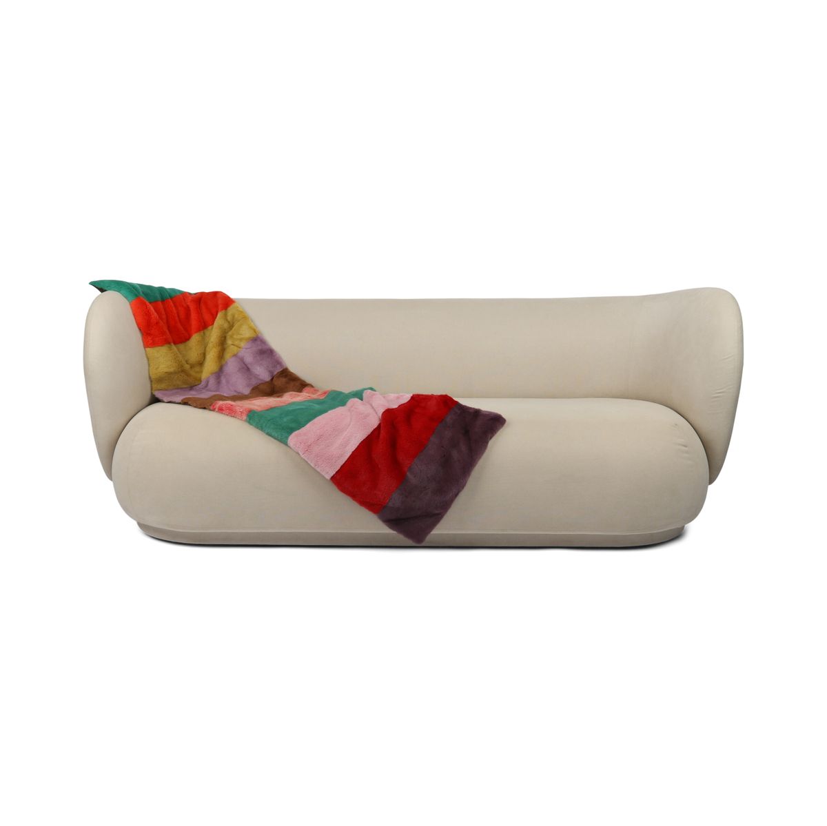Mink Throw | Cashmere Backing | Multicolor Bright | 52x156 cm