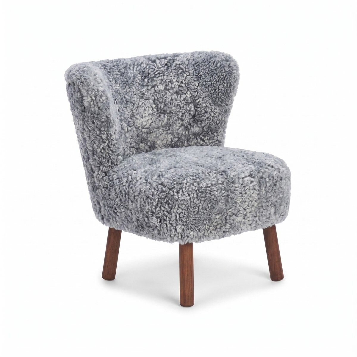 Emily Lounge Chair | Short Wool Light Grey