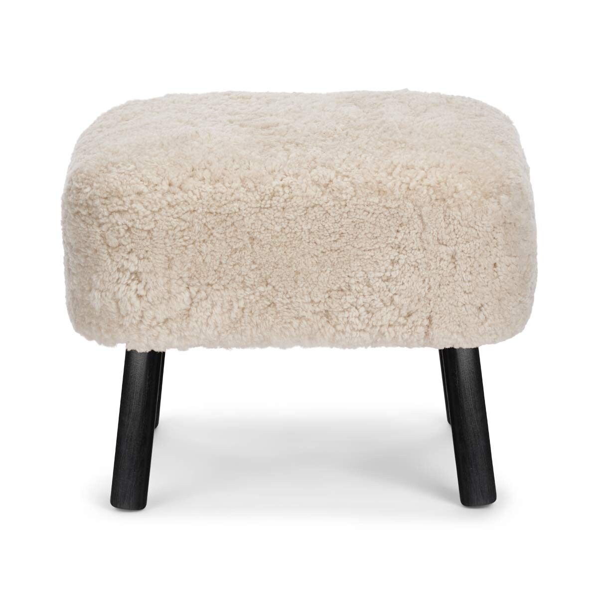 Emil Foot Rest Stool | Short Wool Ivory