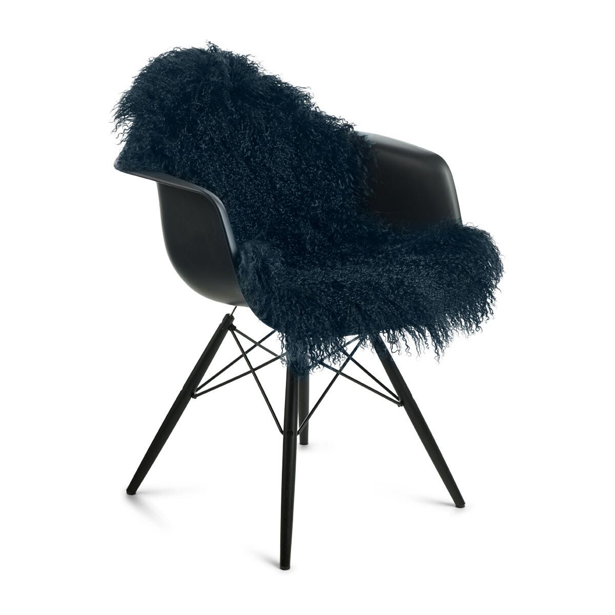 Curly Sheepskin | Tibetan | 85x50 cm Navy