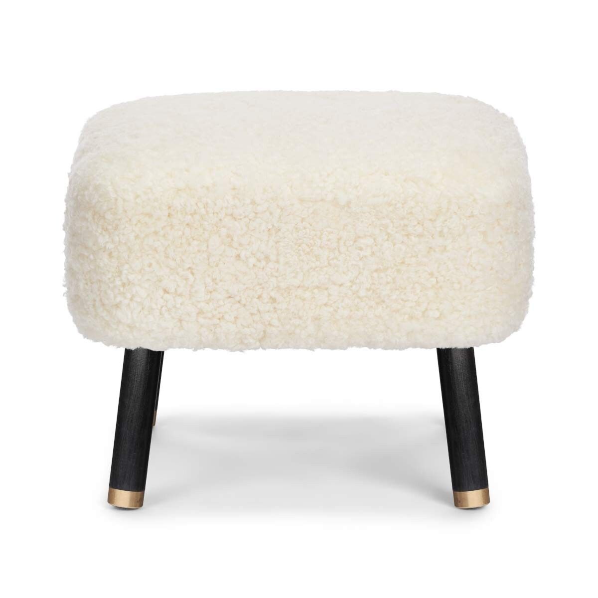 Emil Foot Rest Stool | Short Wool Ivory