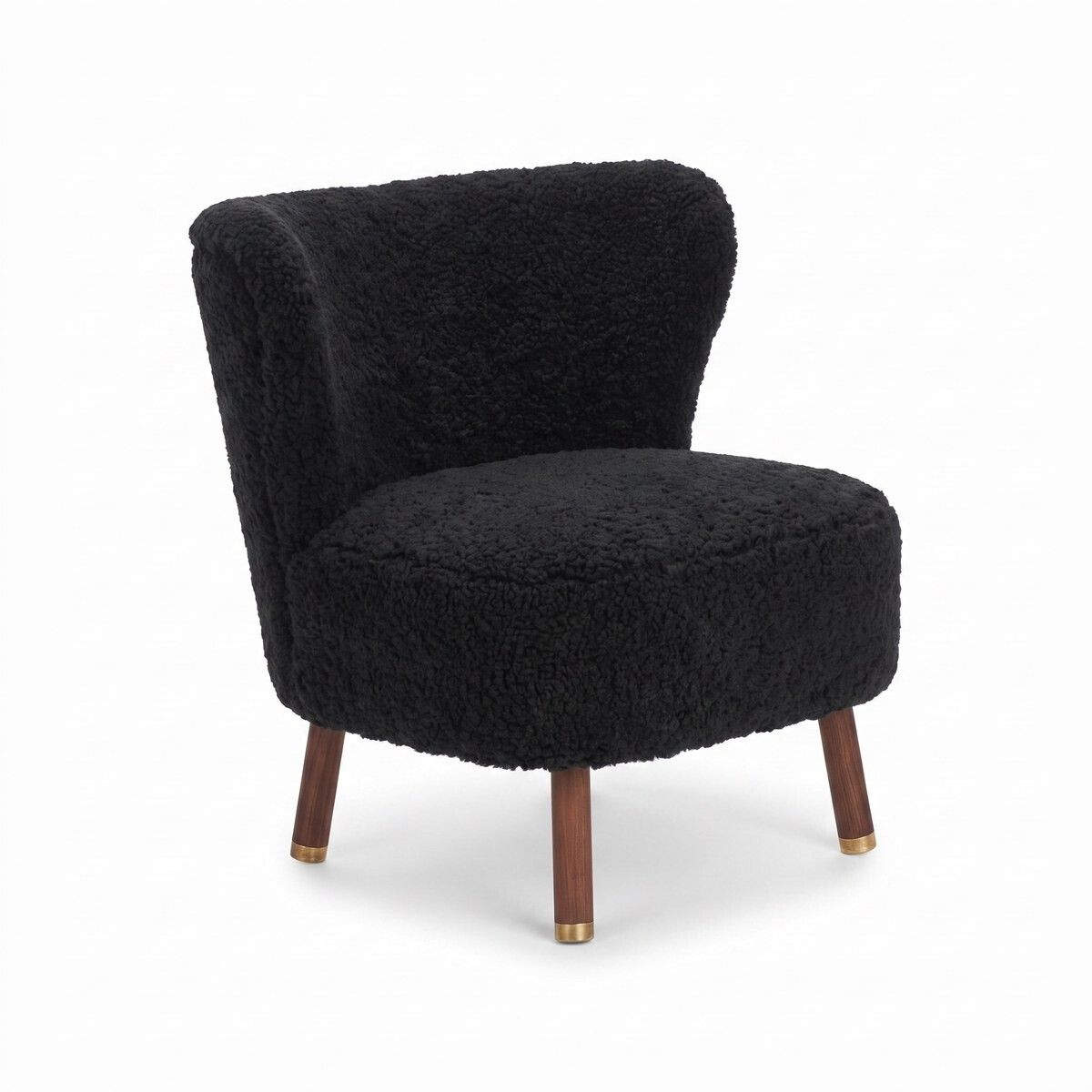 Emil Lounge Chair | Short Wool Black