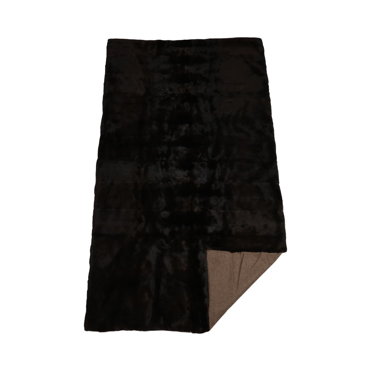 Mink Throw | Cashmere Backing | Natural Dark Brown | 100x190 cm