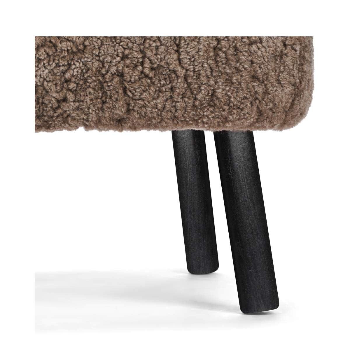 Emil Foot Rest Stool | Short Wool Taupe