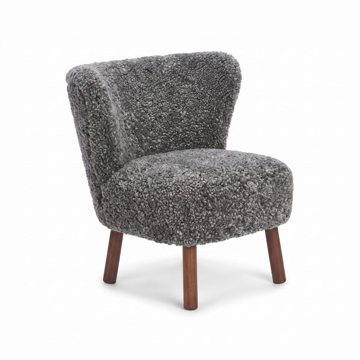 Emily Lounge Chair | Short Wool Graphite