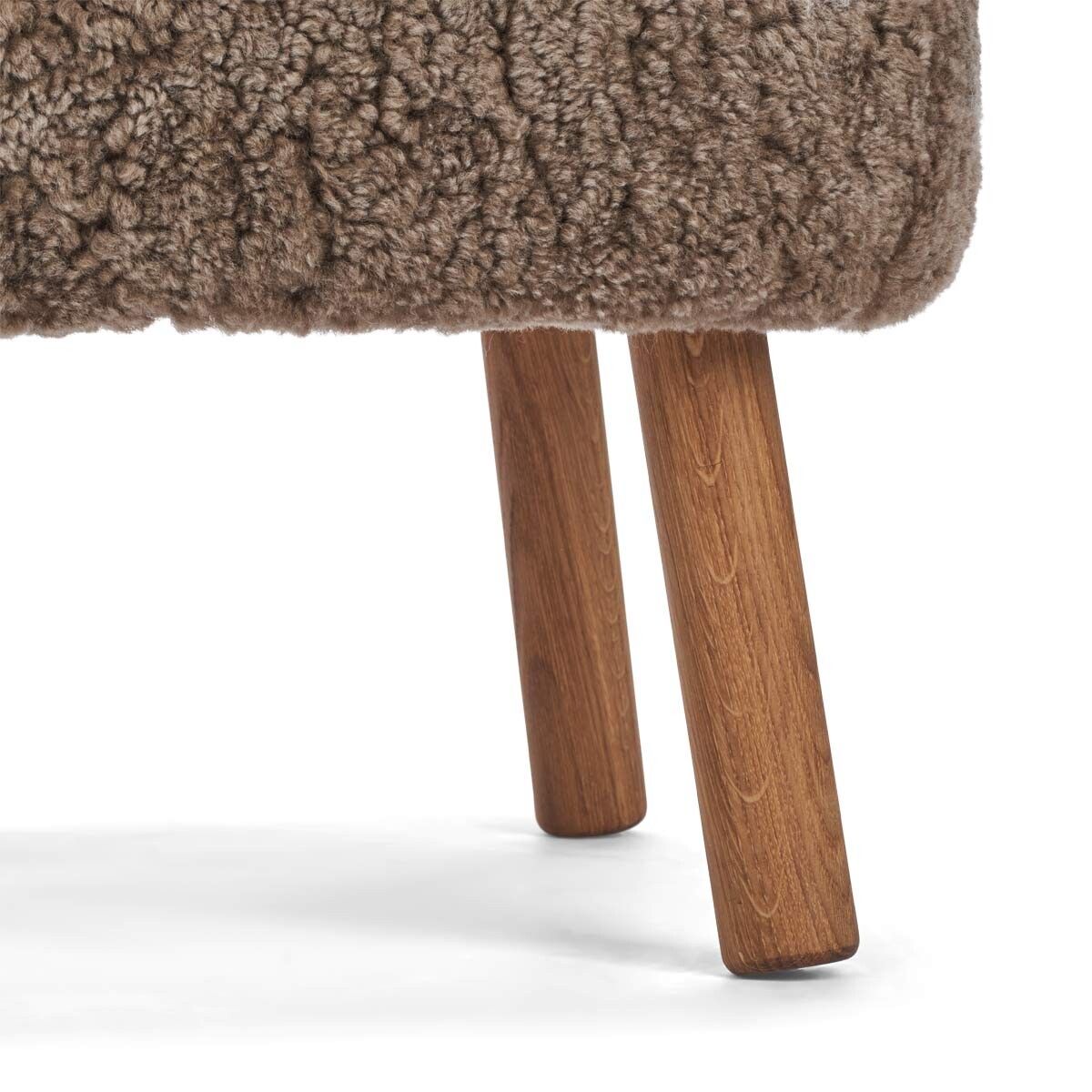 Emil Foot Rest Stool | Short Wool Taupe