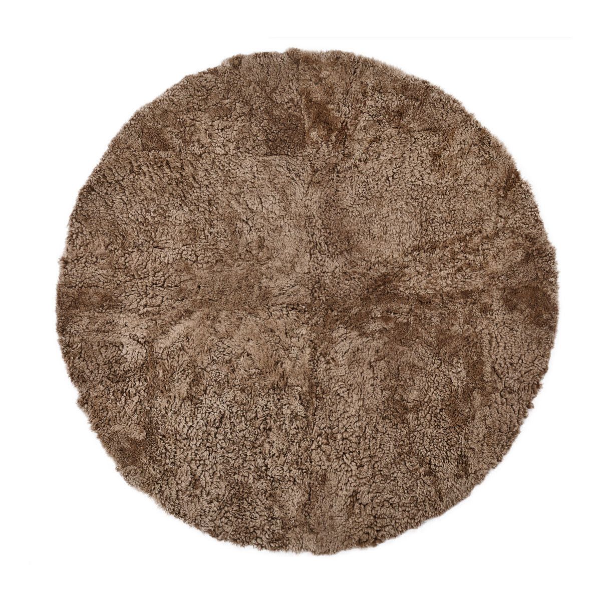 Short Wool Curly Sheepskin Design Rug | ø180 cm