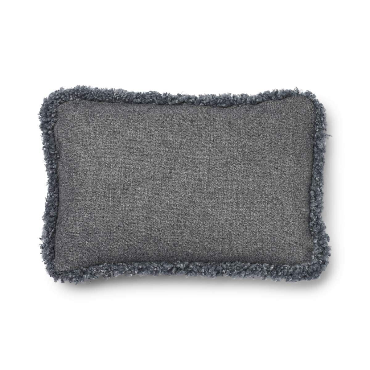 Short-Wool Sheepskin Cushion | SW trim | 34x52 cm Stone/Light Grey